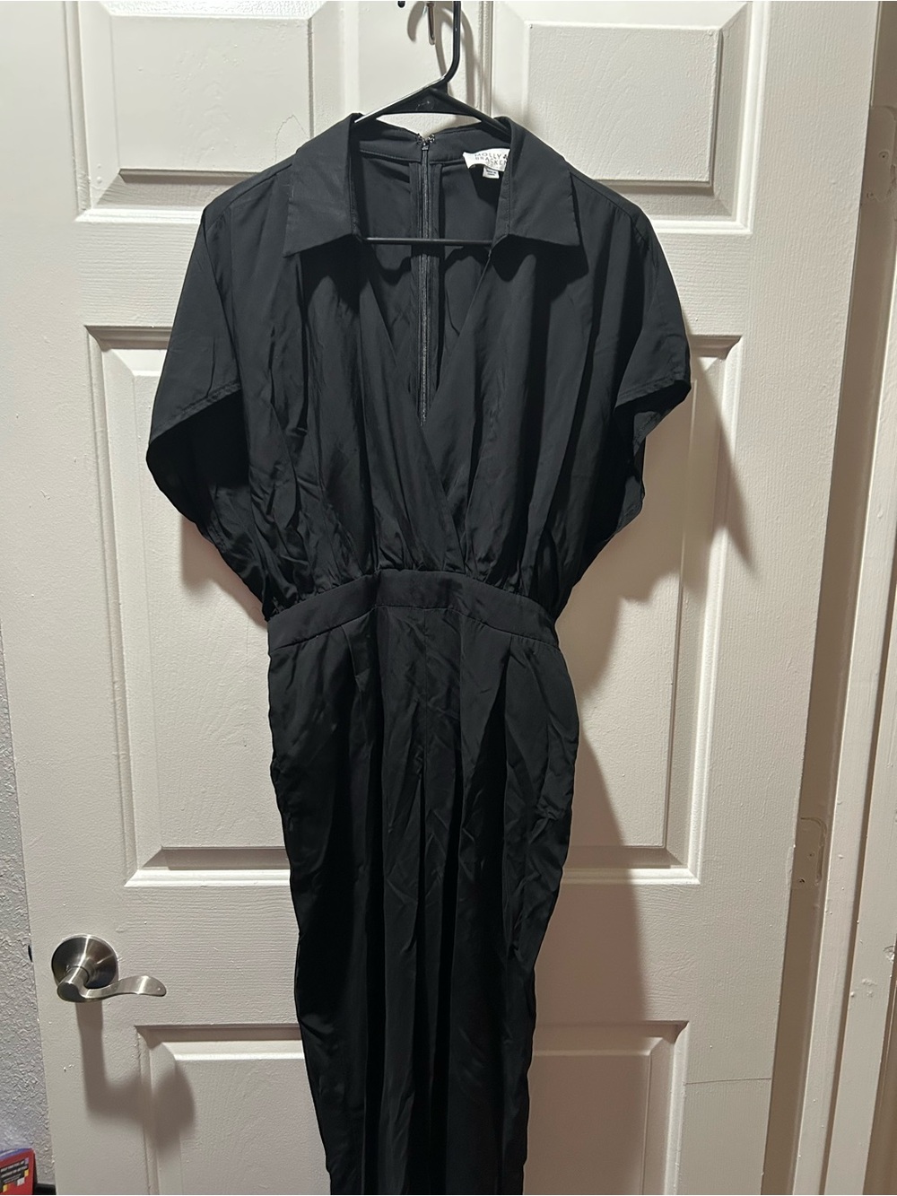 Molly Bracken Women’s Black Dolman-Sleeve Jumpsuit with Crossed Back Straps
